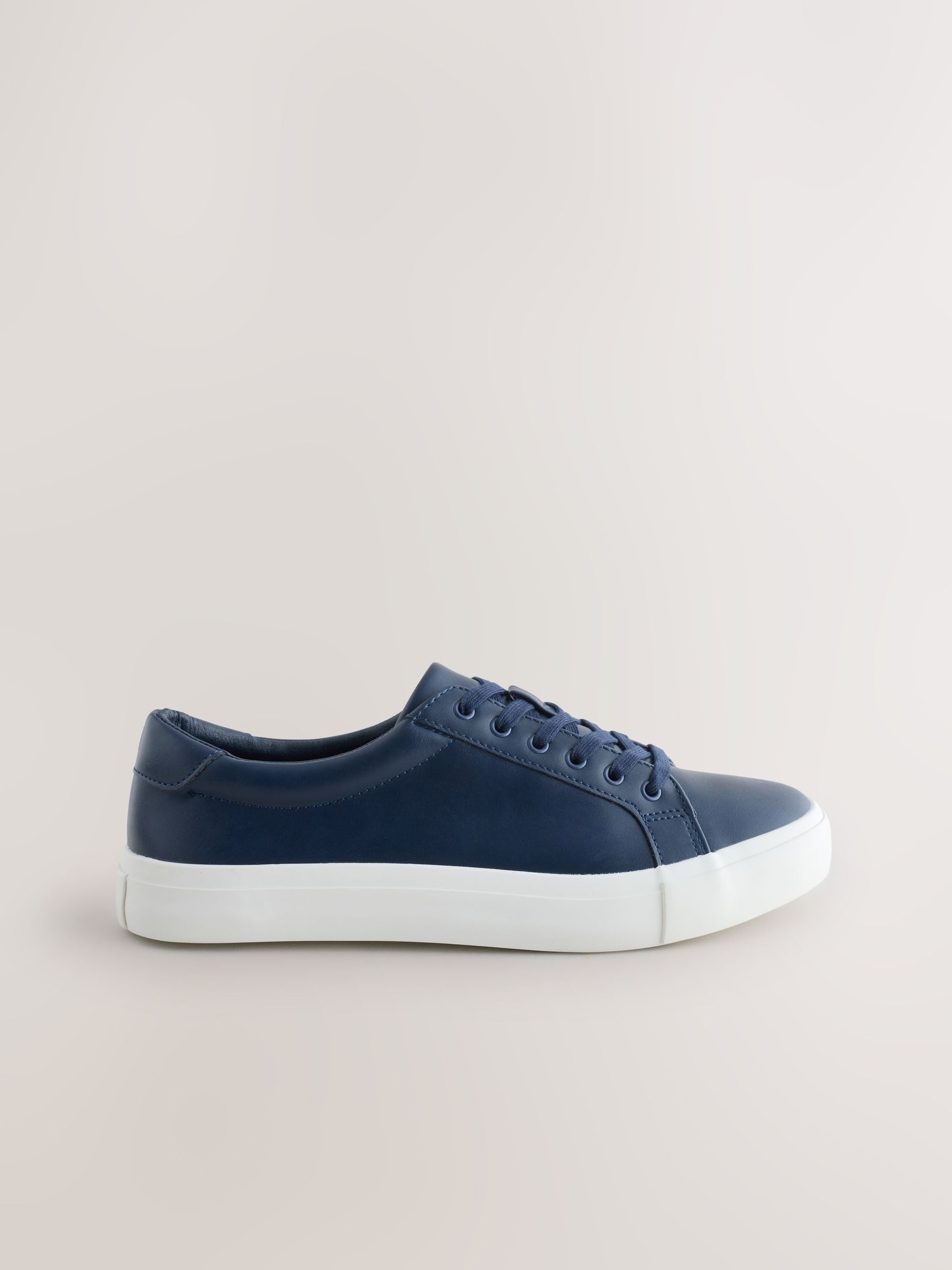 Navy Standard Fit (F) Lace-Up Smart Trainers image 2