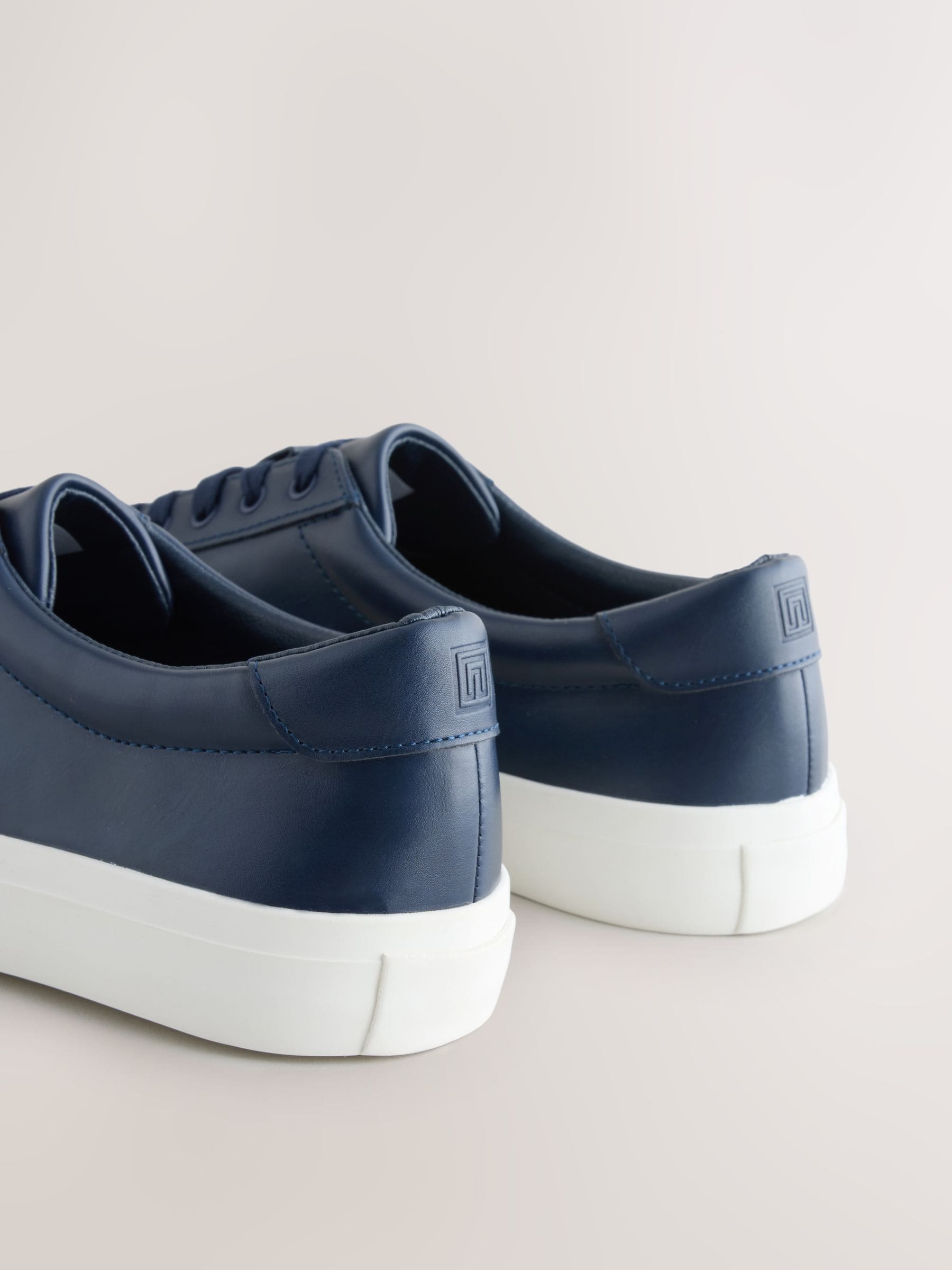Navy Standard Fit (F) Lace-Up Smart Trainers image 3