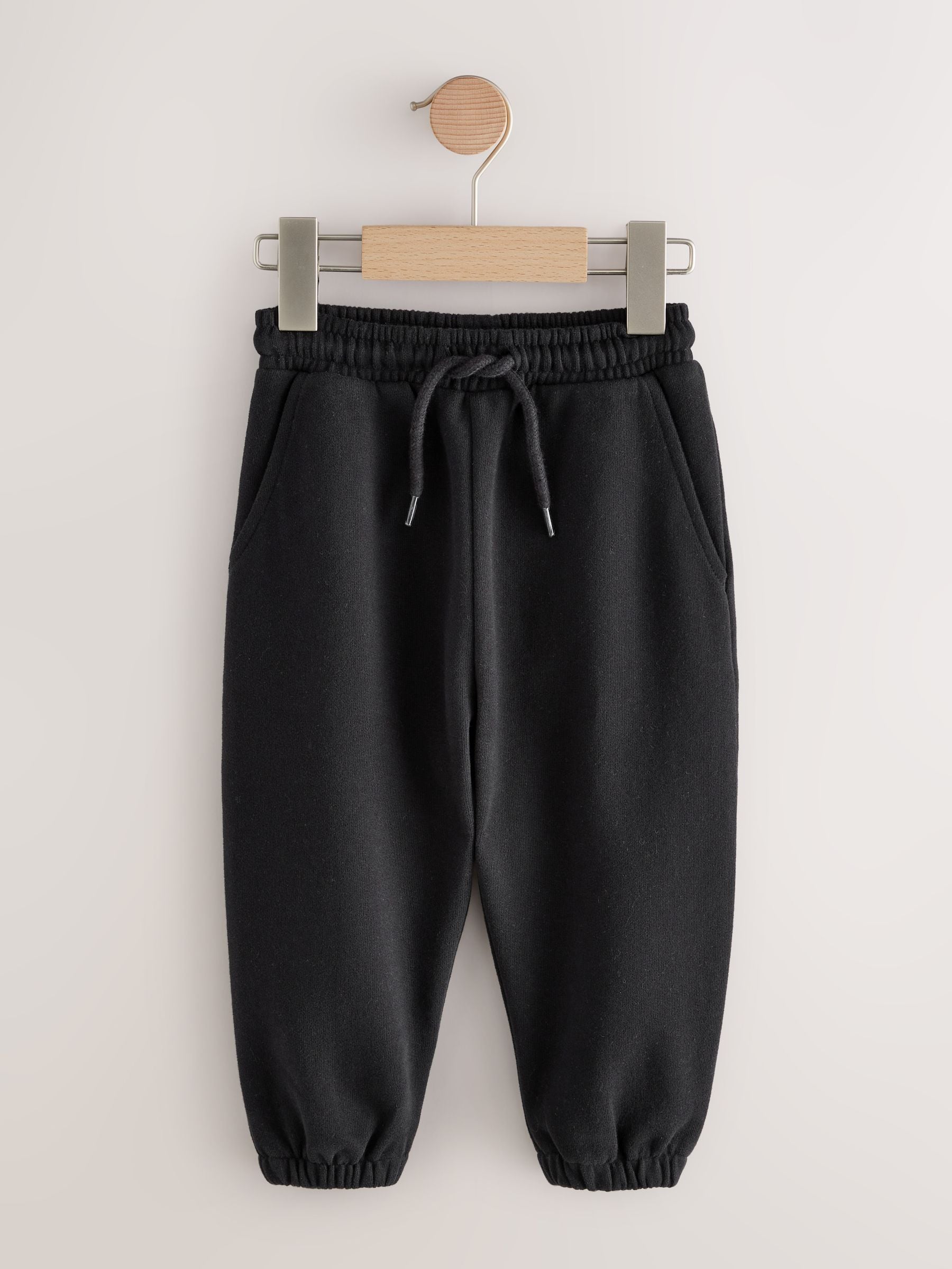 Black Regular Fit Soft Touch Jersey Joggers (3mths-7yrs) image 4