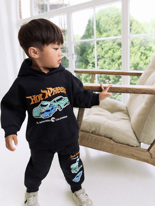 Black Hot Wheels Hoddie and Joggers Set (9mths-8yrs) image 1