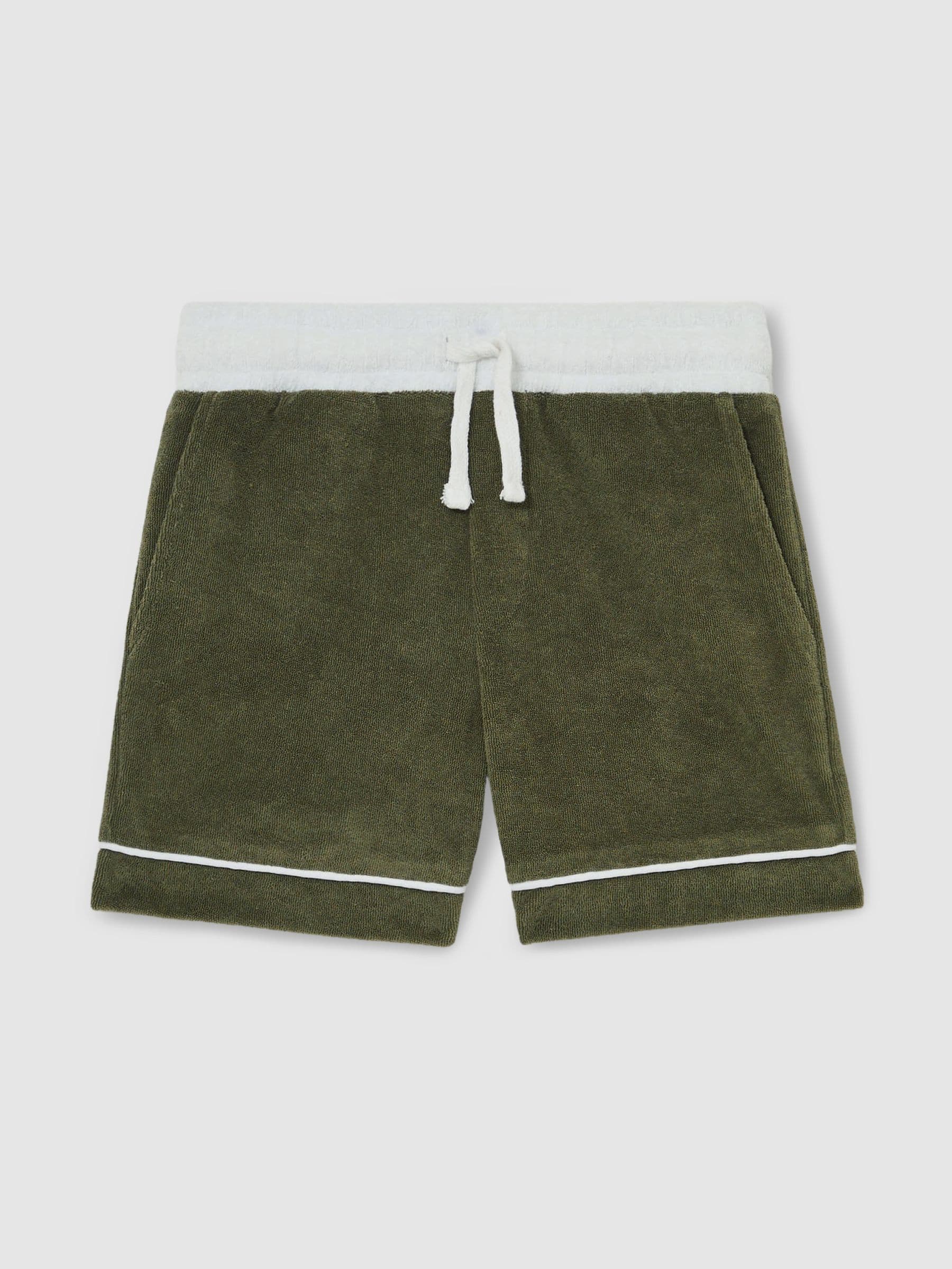 Dsiney Kidz - Reiss Green Multi Selvio 3-9 yrs Velour Colour-Block Shorts image 2