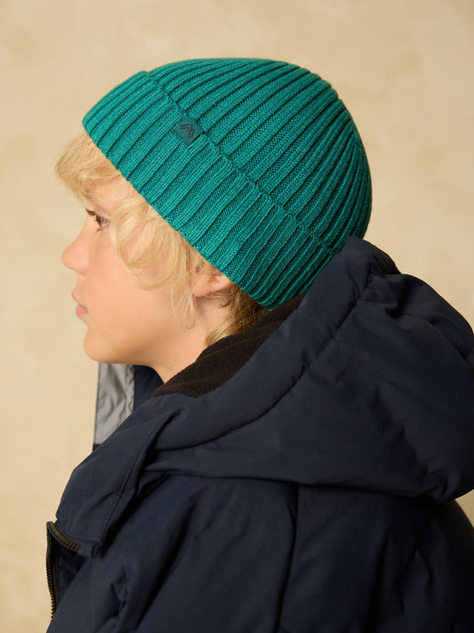 Forest Green Knitted Beanie Hat (1-16yrs) image 1