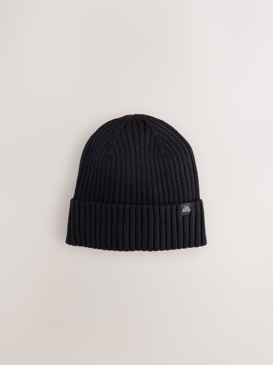 Black Knitted Beanie Hat (1-16yrs) image 1