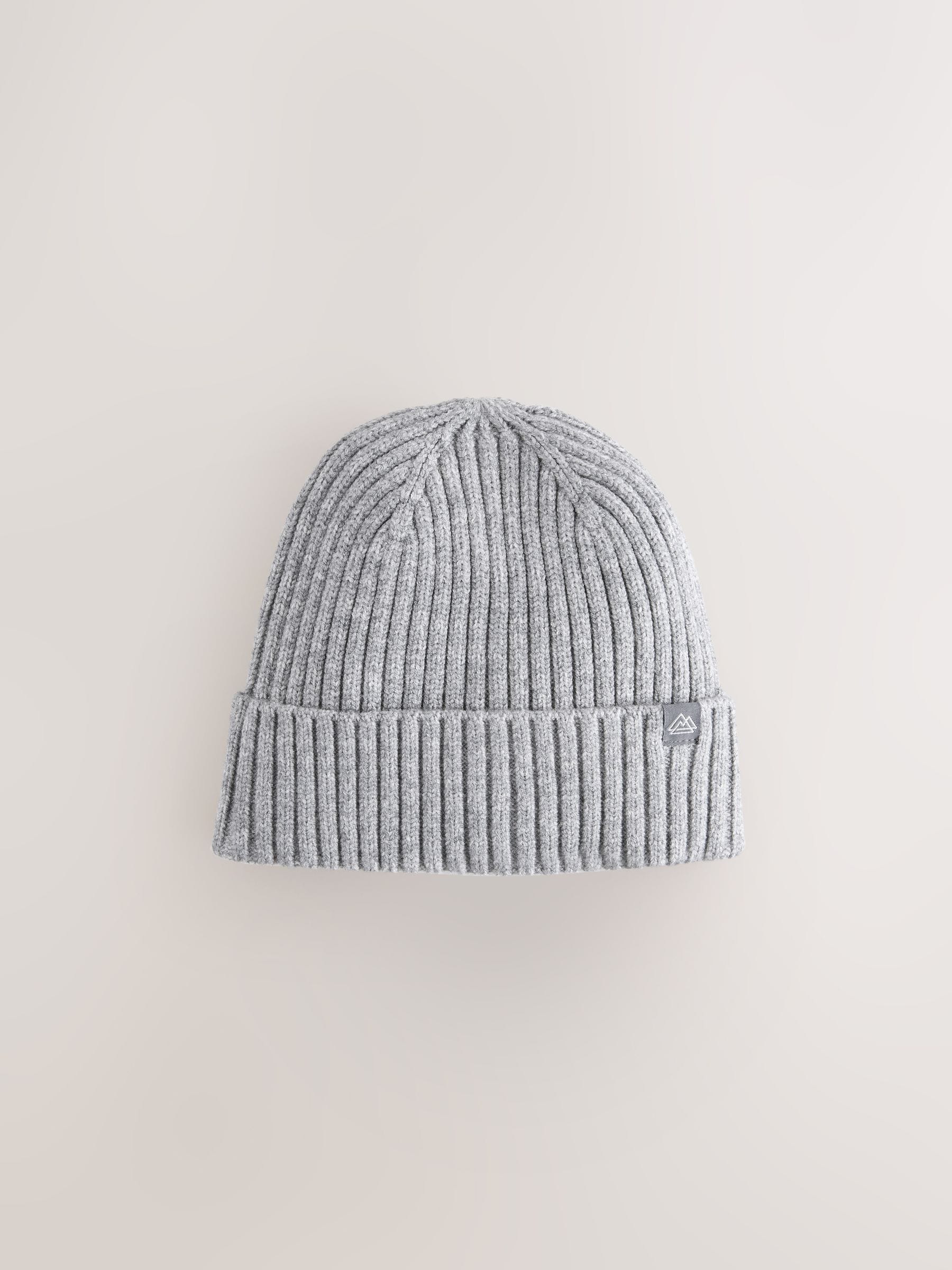Grey Knitted Beanie Hat (1-16yrs) image 1