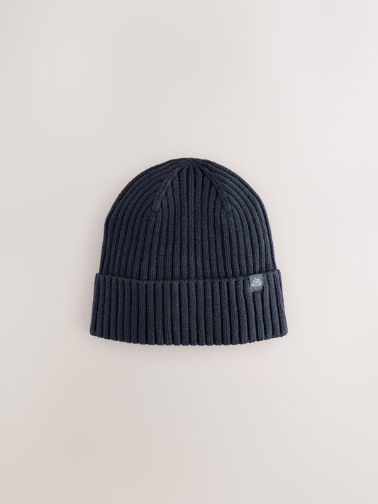 Navy Blue Knitted Beanie Hat (1-16yrs) image 1