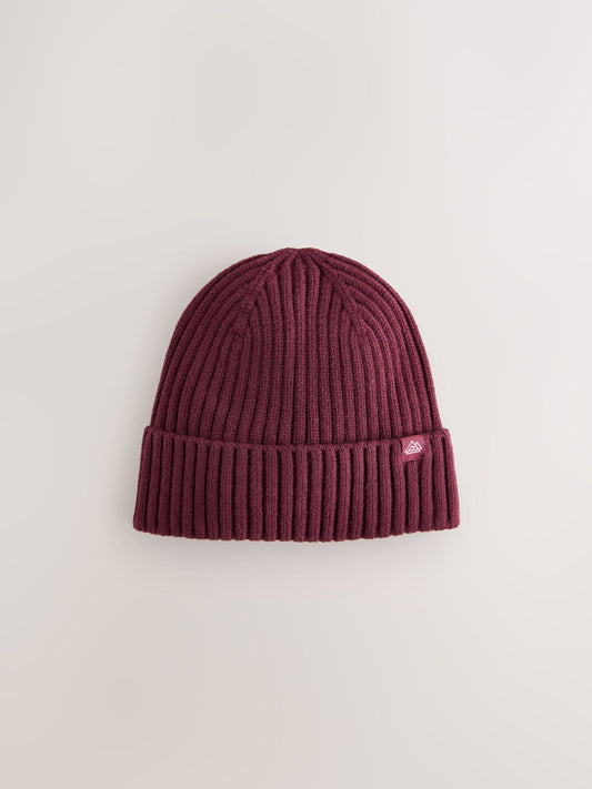 Burgundy Red Knitted Beanie Hat (1-16yrs) image 1