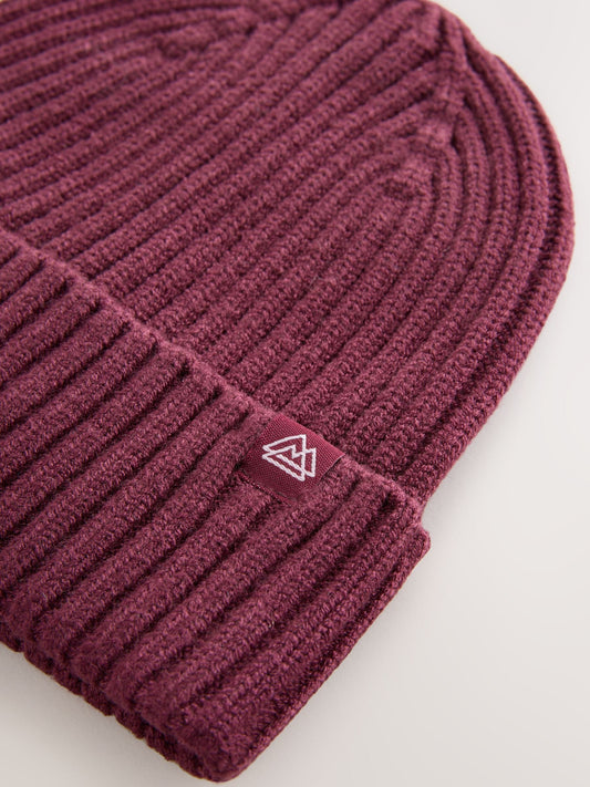 Burgundy Red Knitted Beanie Hat (1-16yrs) image 3