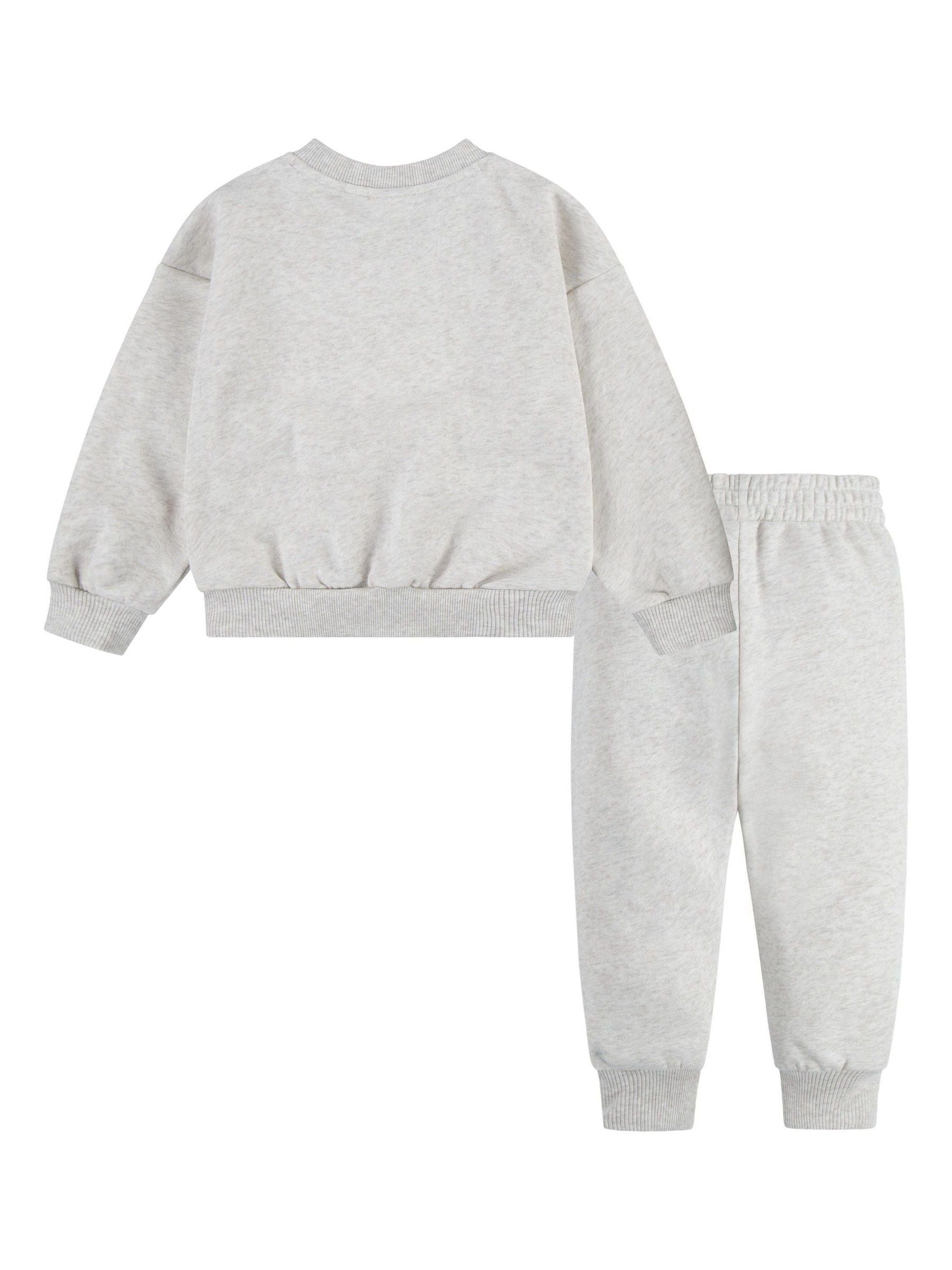 Nike Cream Little Kids Essential Marl Crew Tracksuit Set image 2