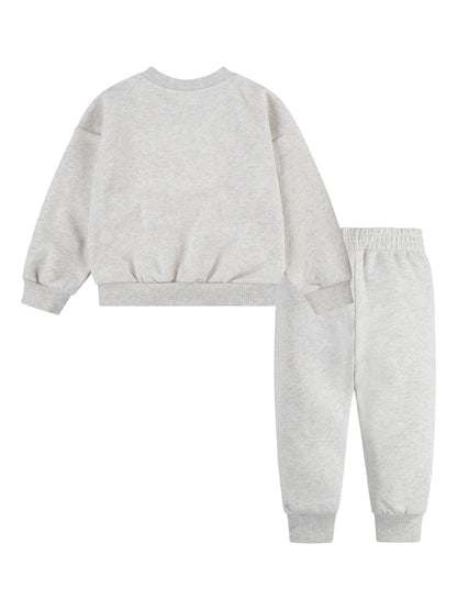 Nike Cream Little Kids Essential Marl Crew Tracksuit Set image 2