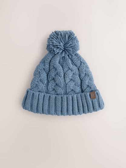 Minerals Blue Cable Knit Pom Hat (1-16yrs) - image 1