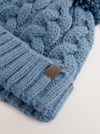 Minerals Blue Cable Knit Pom Hat (1-16yrs) - image 2