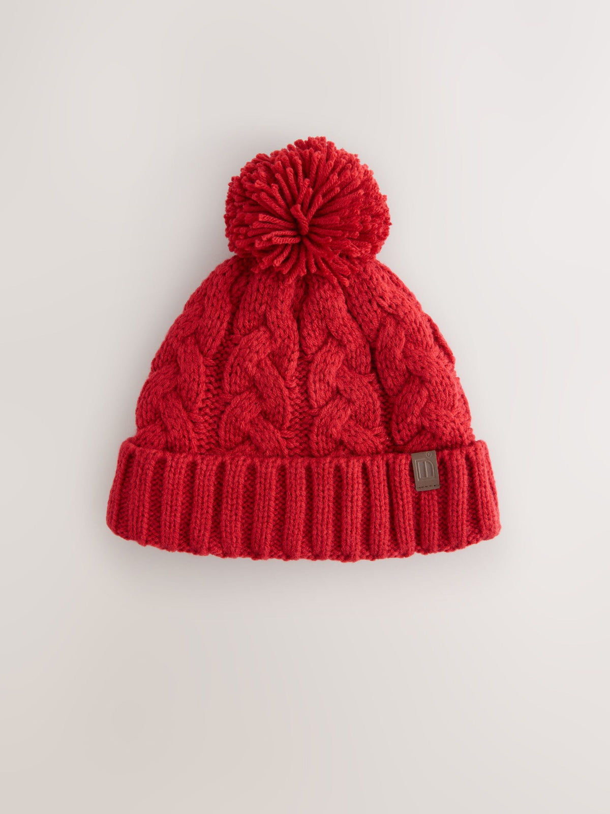 Bright Red Cable Knit Pom Hat (1-16yrs) - image 1