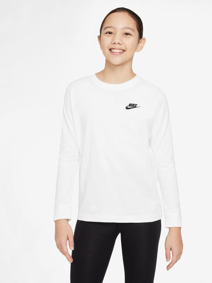 Dsiney Kidz - Nike White Sportswear Long Sleeve T-Shirt image 1