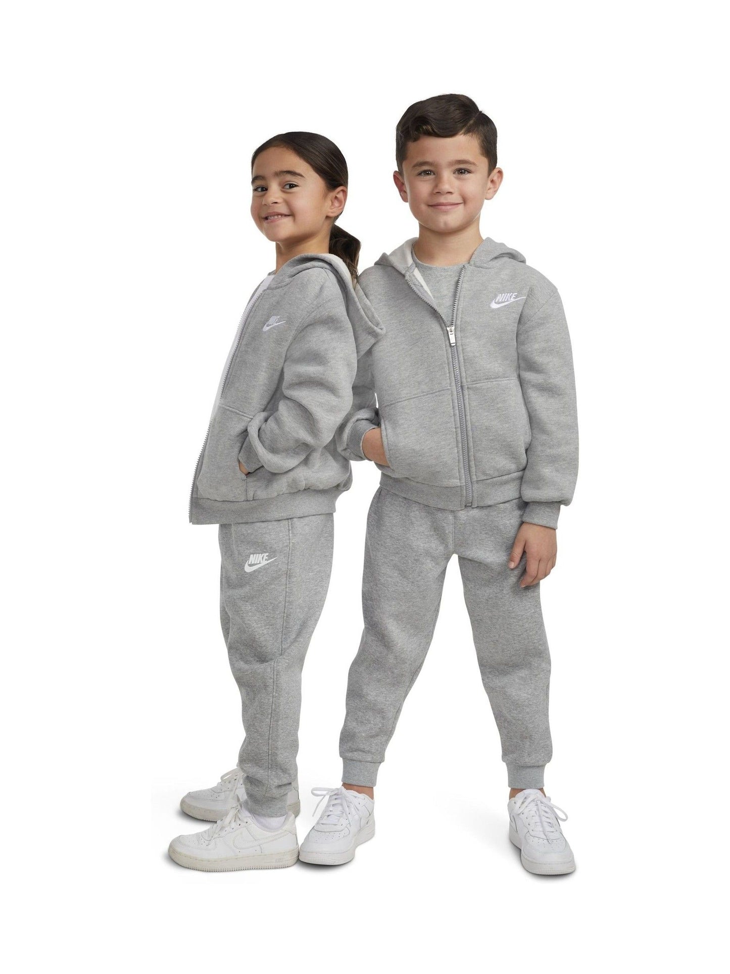 Dsiney Kidz - Nike Grey Little Kids Club Fleece Zip Through Hoodie image 1