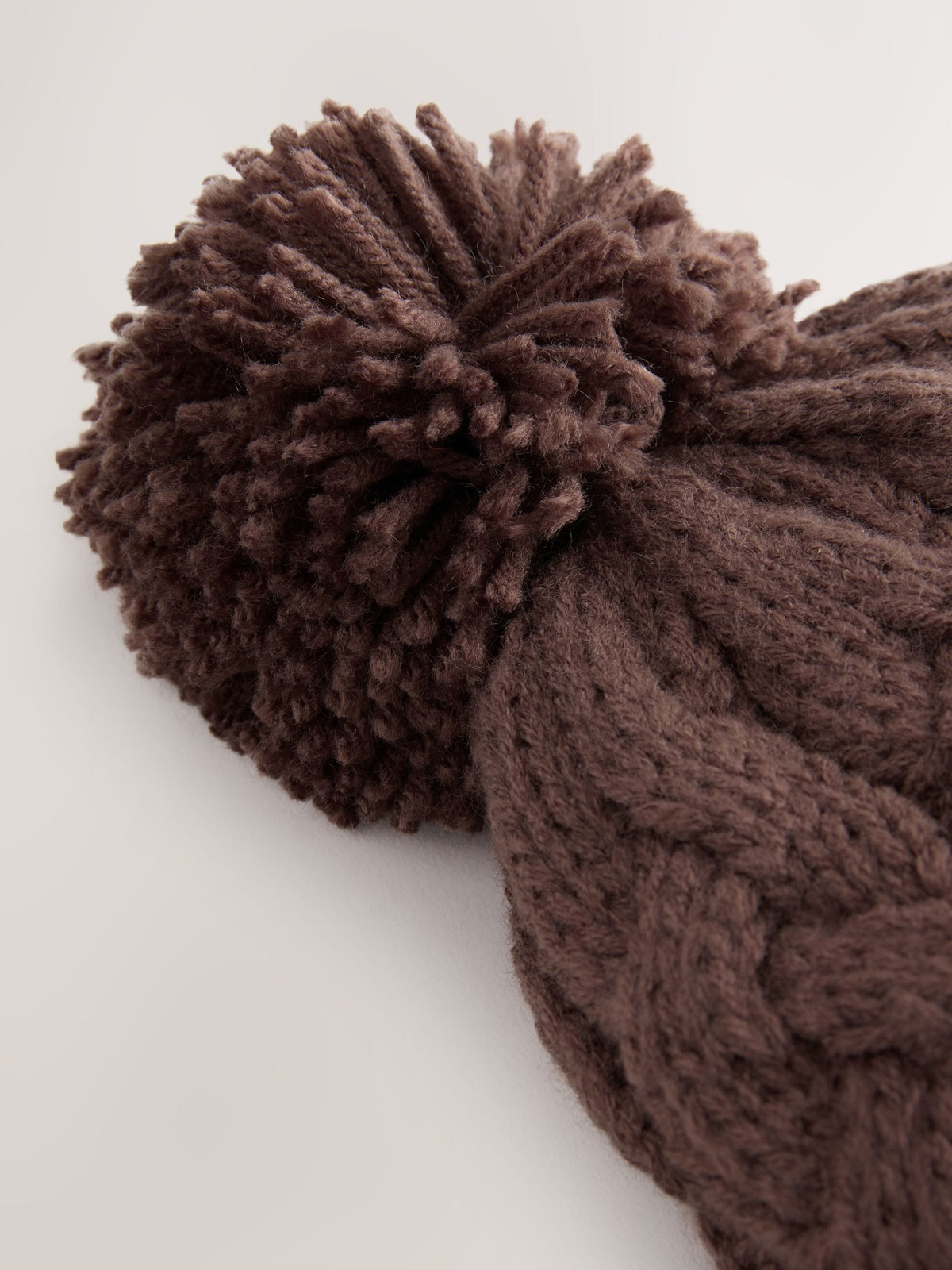Chocolate Brown Cable Knit Pom Hat (1-16yrs) - image 3
