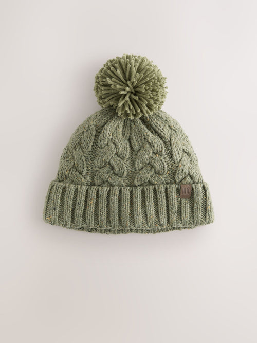 Dsiney Kidz - Khaki Green Cable Knit Pom Hat (1-16yrs) image 1