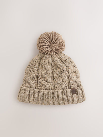 Cream Cable Knit Pom Hat (1-16yrs) - image 1