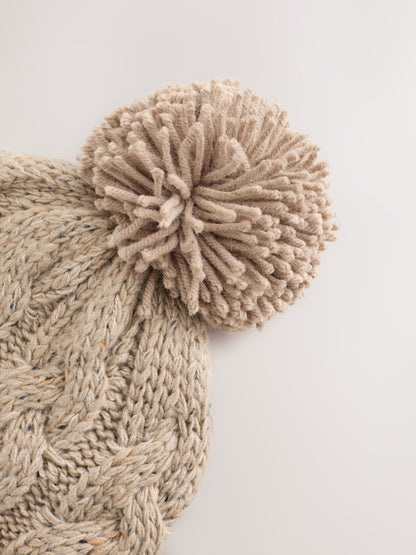 Cream Cable Knit Pom Hat (1-16yrs) - image 2