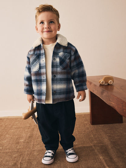 Blue Borg Lined Check Shacket (3mths-7yrs) - image 2