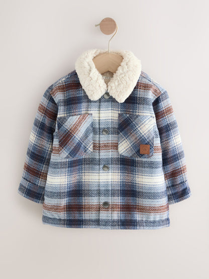 Blue Borg Lined Check Shacket (3mths-7yrs) - image 5