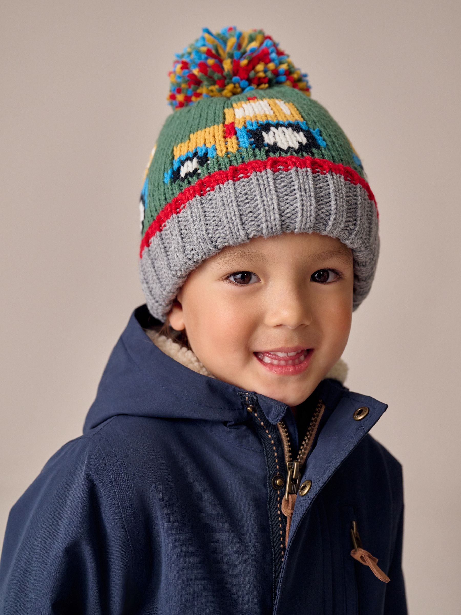 Green Tractor Pom Beanie Hat (3mths-10yrs) image 1