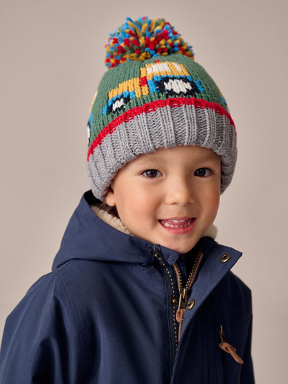 Green Tractor Pom Beanie Hat (3mths-10yrs) image 1