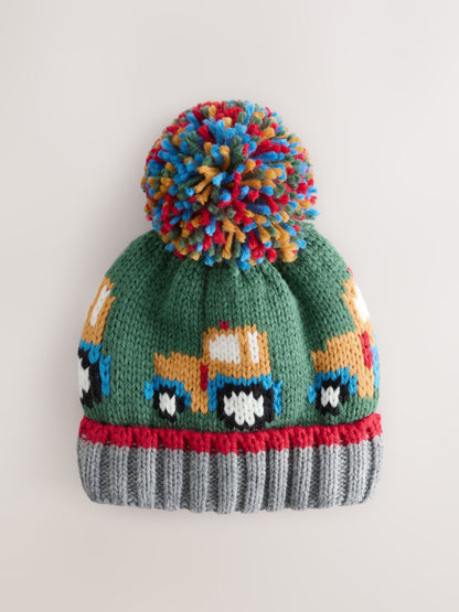 Green Tractor Pom Beanie Hat (3mths-10yrs) image 4