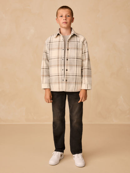 Neutral Check Borg Lined Lined Shacket (3-16yrs) - image 3