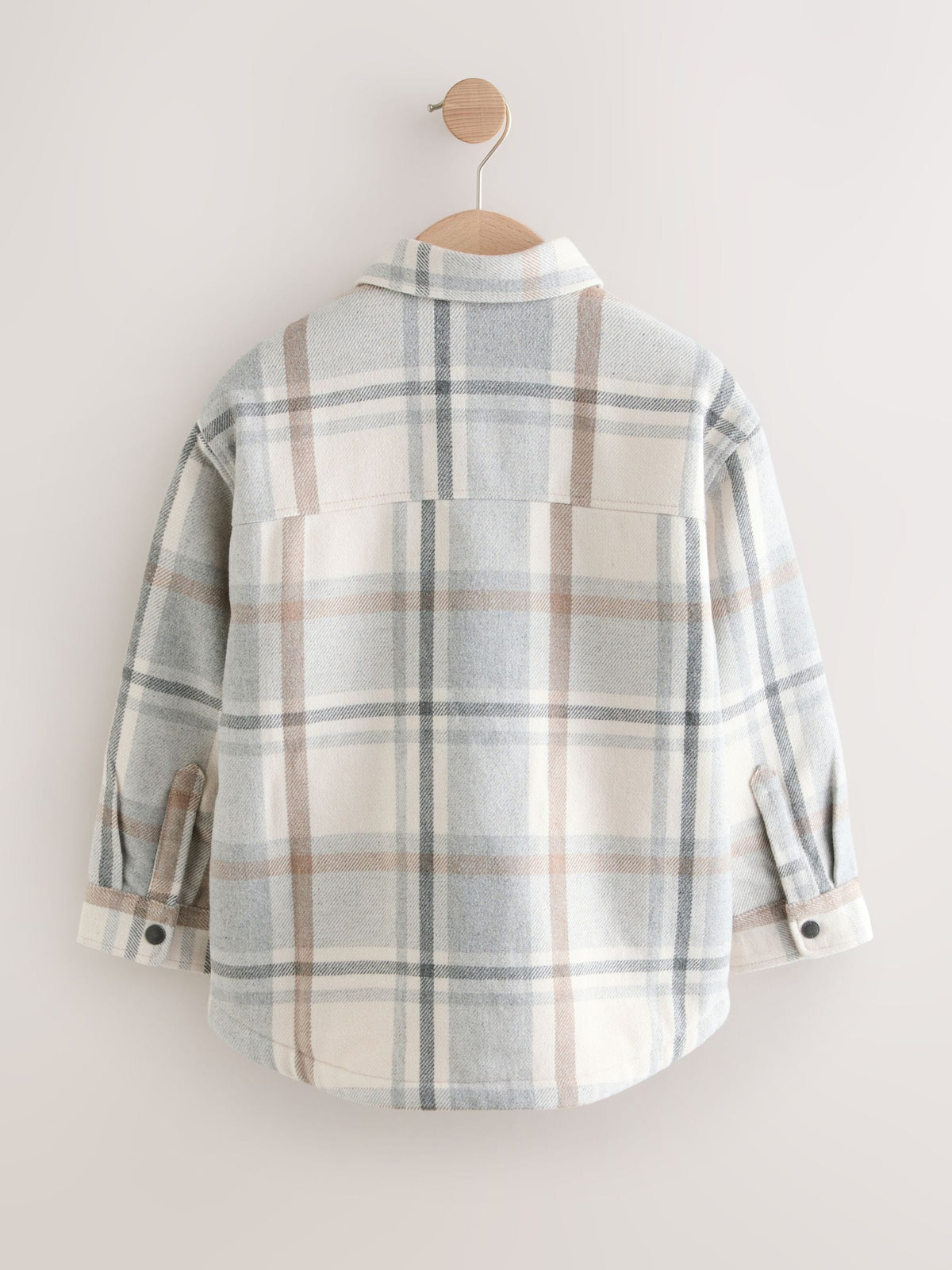 Neutral Check Borg Lined Lined Shacket (3-16yrs) - image 6