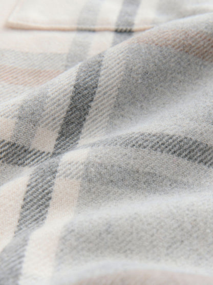 Neutral Check Borg Lined Lined Shacket (3-16yrs) - image 9