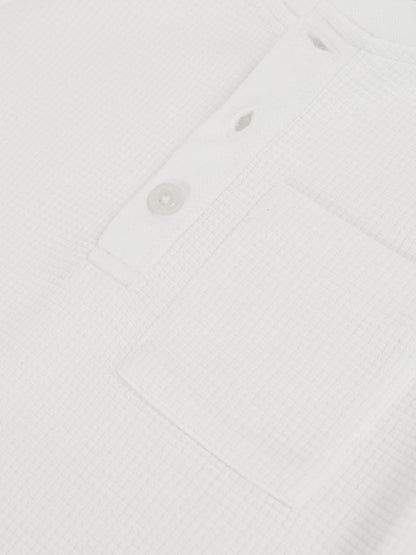 Dsiney Kidz - Reiss White David 3-9 yrs Cotton-Blend Waffle Henley T-Shirt image 4