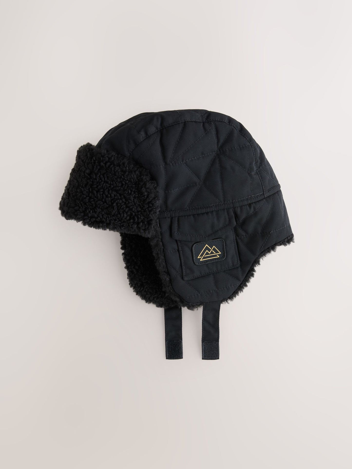 Black Quilted Trapper Hat (1-16yrs) image 1