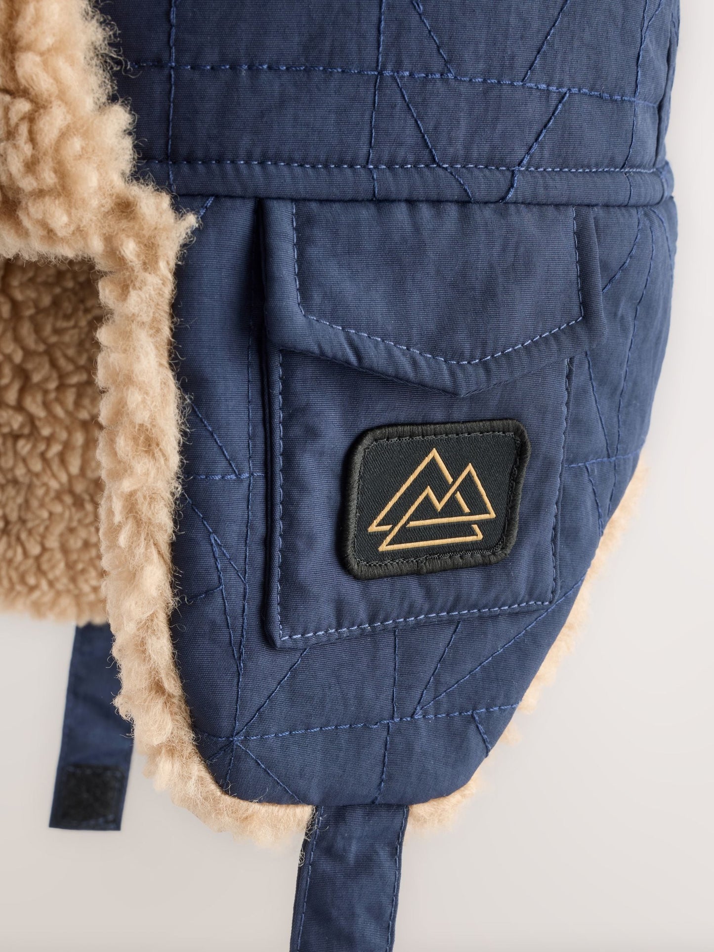 Navy Blue Quilted Trapper Hat (1-16yrs) image 3