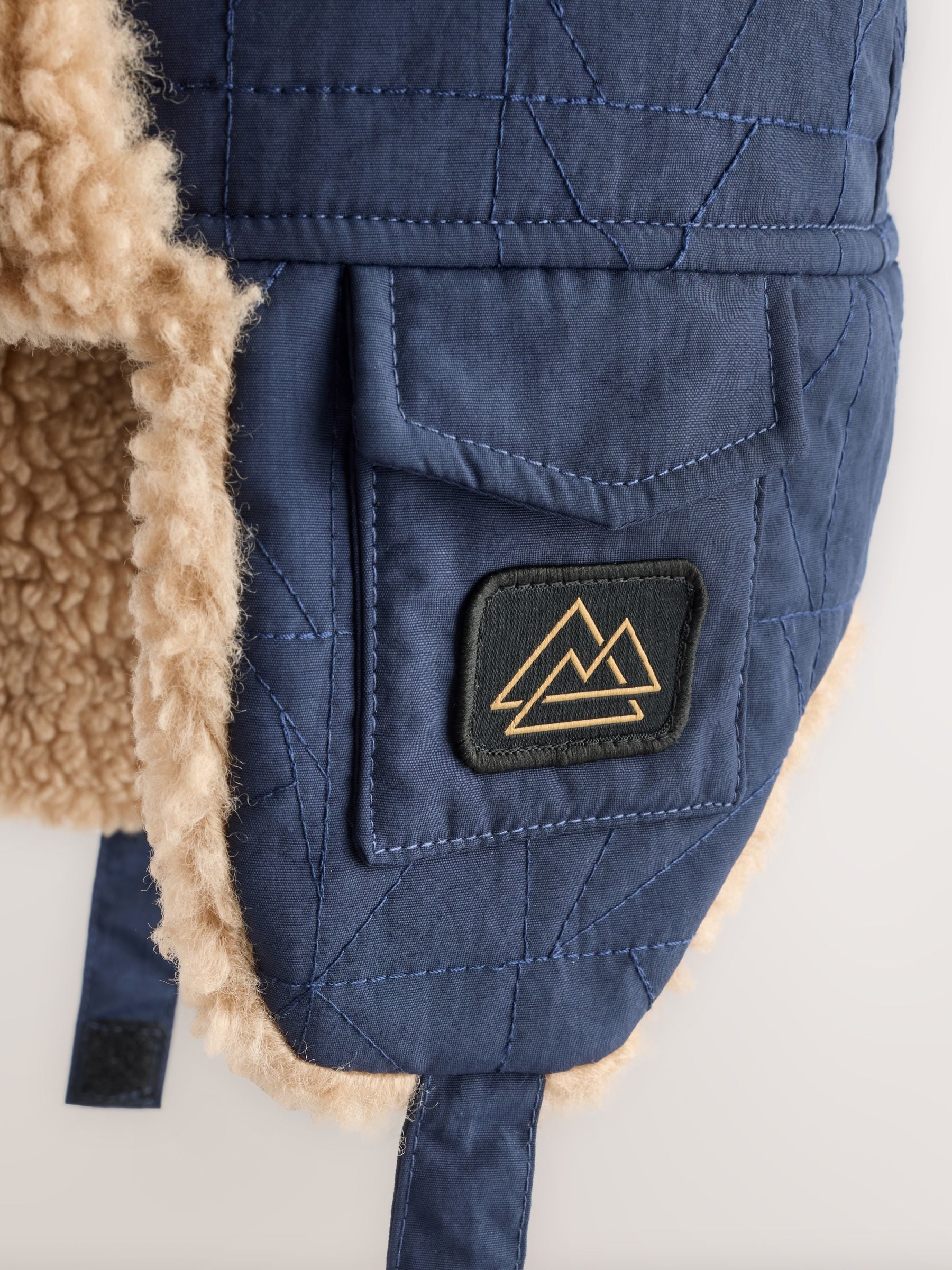 Navy Blue Quilted Trapper Hat (1-16yrs) image 3