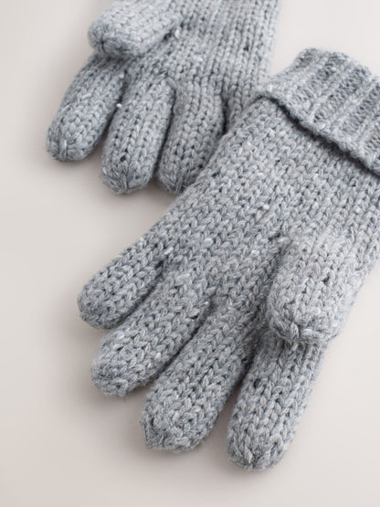 Grey Cable Knit Hat Gloves & Scarf 3 Piece Set (3-16yrs) image 4