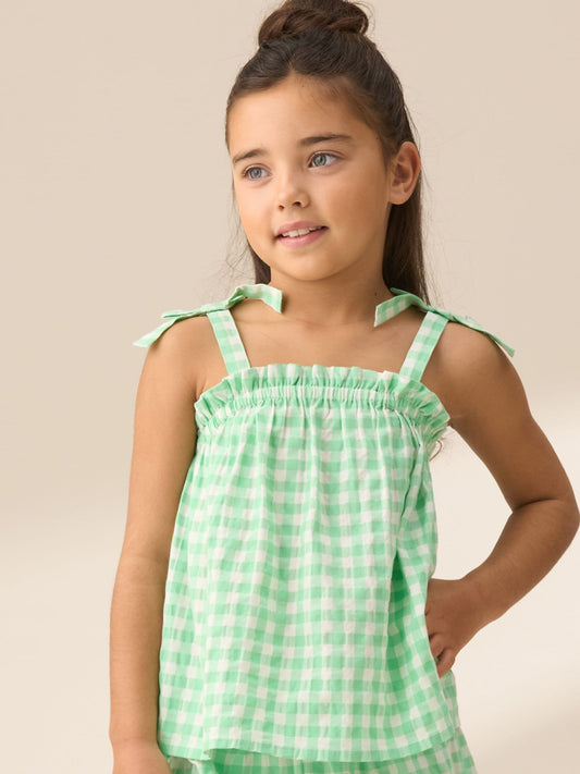 Dsiney Kidz - Angel & Rocket Green Connie Gingham Shirred Top image 1