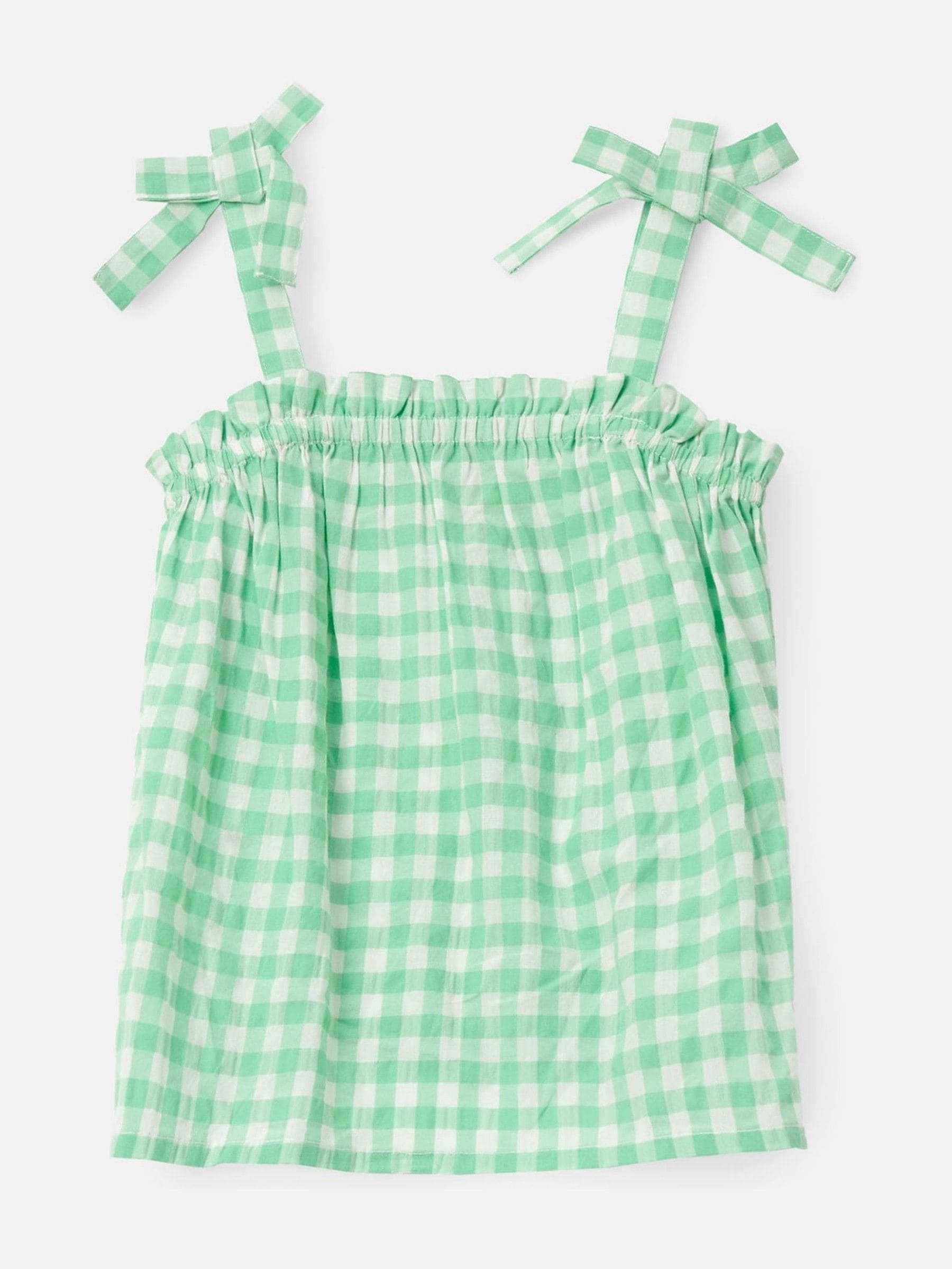 Dsiney Kidz - Angel & Rocket Green Connie Gingham Shirred Top image 5