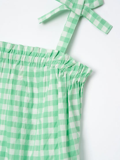Dsiney Kidz - Angel & Rocket Green Connie Gingham Shirred Top image 7
