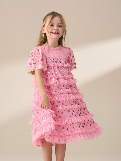 Angel & Rocket Pink Bea Mesh Frill Dress image 2