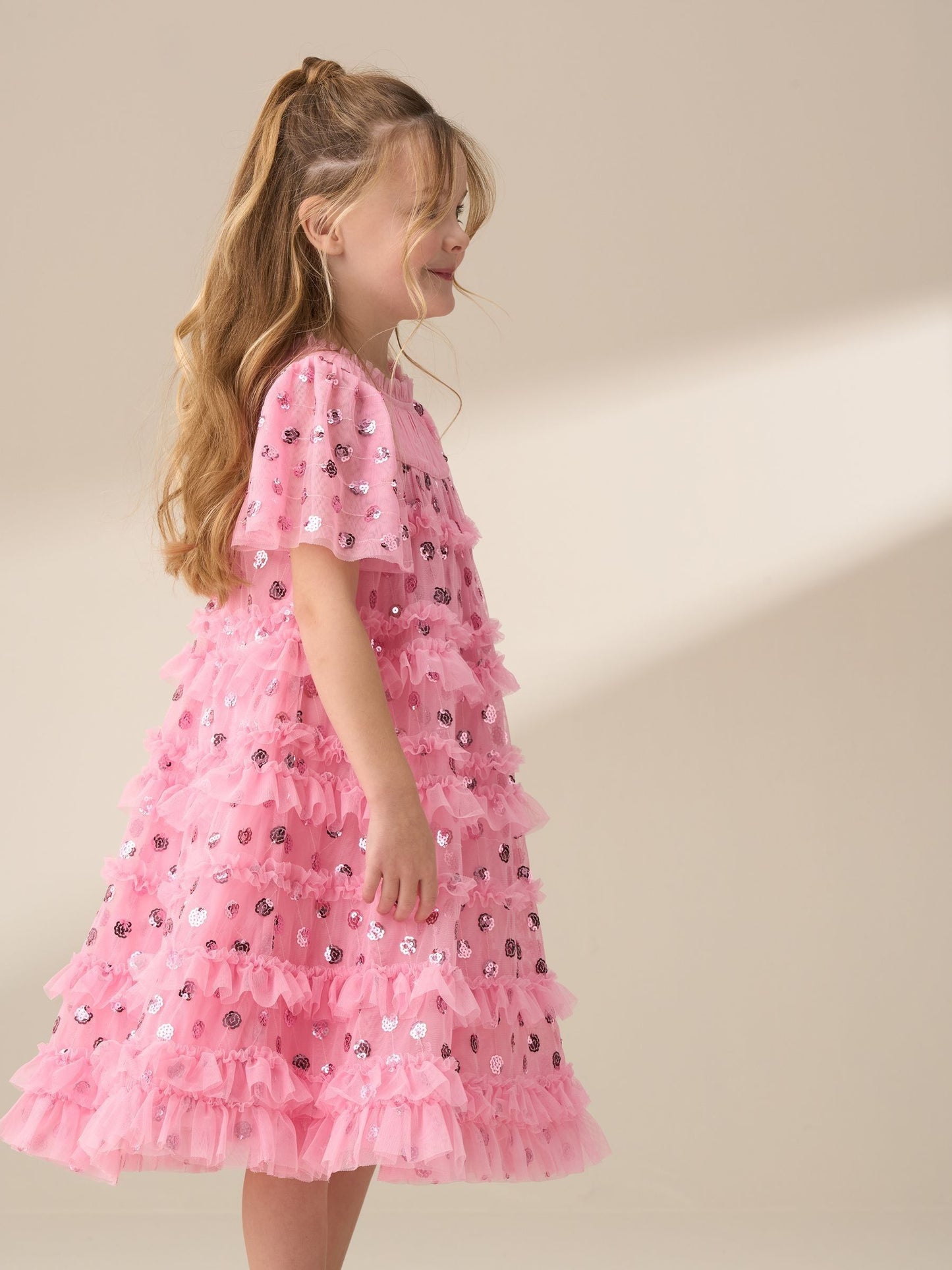 Angel & Rocket Pink Bea Mesh Frill Dress image 3