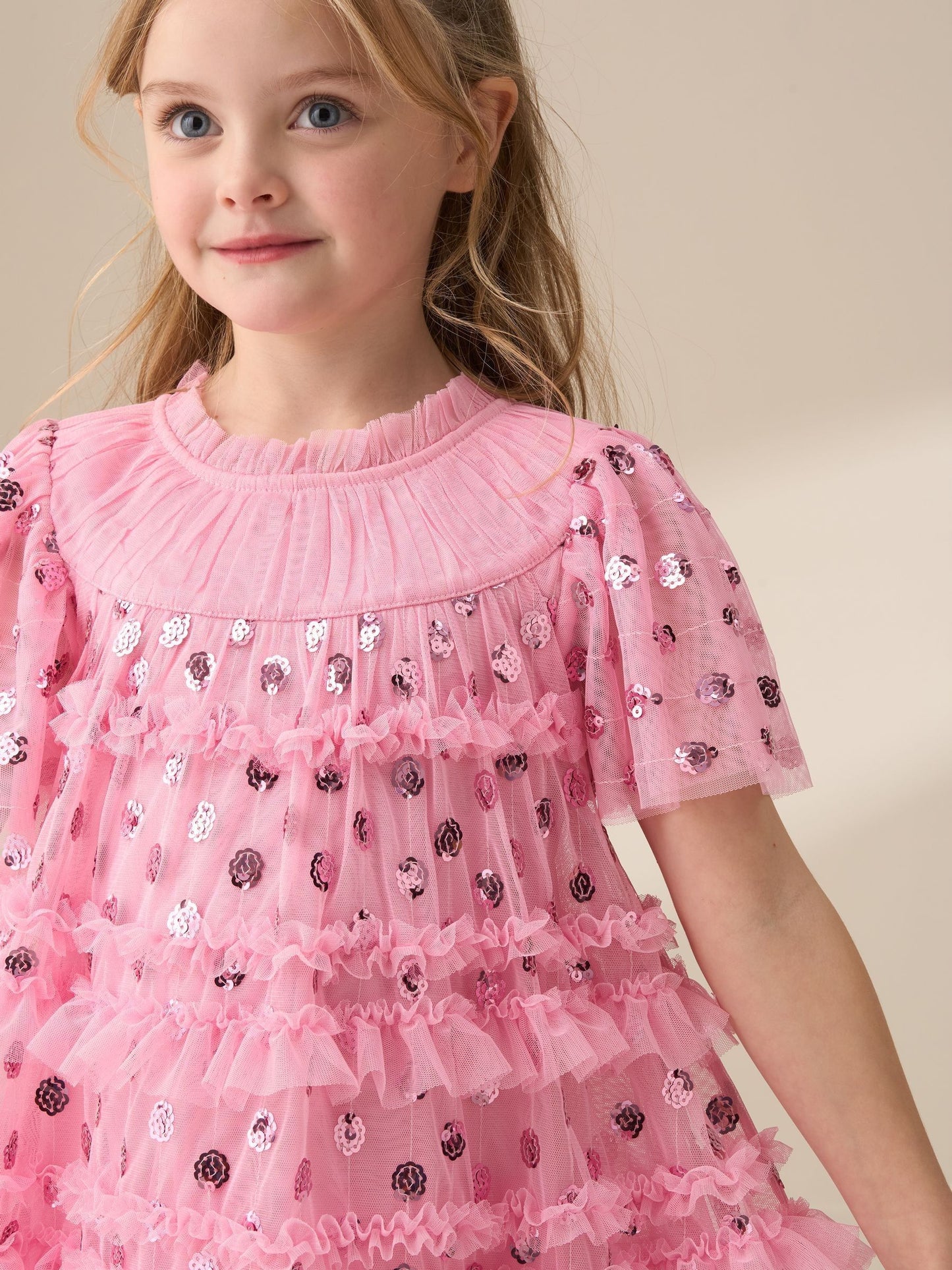 Angel & Rocket Pink Bea Mesh Frill Dress image 4