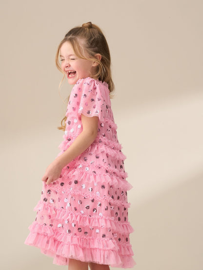 Angel & Rocket Pink Bea Mesh Frill Dress image 5