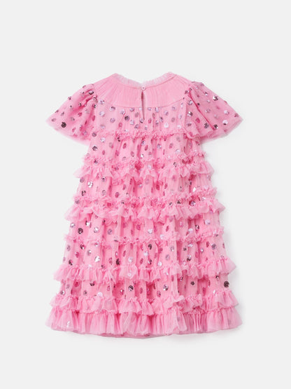Angel & Rocket Pink Bea Mesh Frill Dress image 8