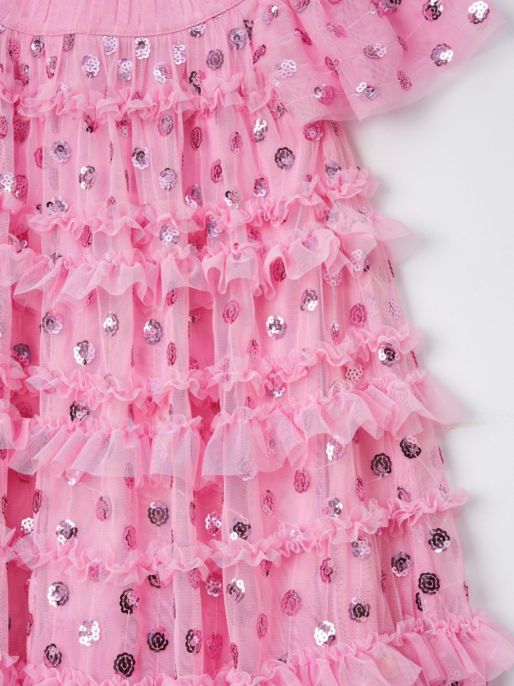Angel & Rocket Pink Bea Mesh Frill Dress image 9