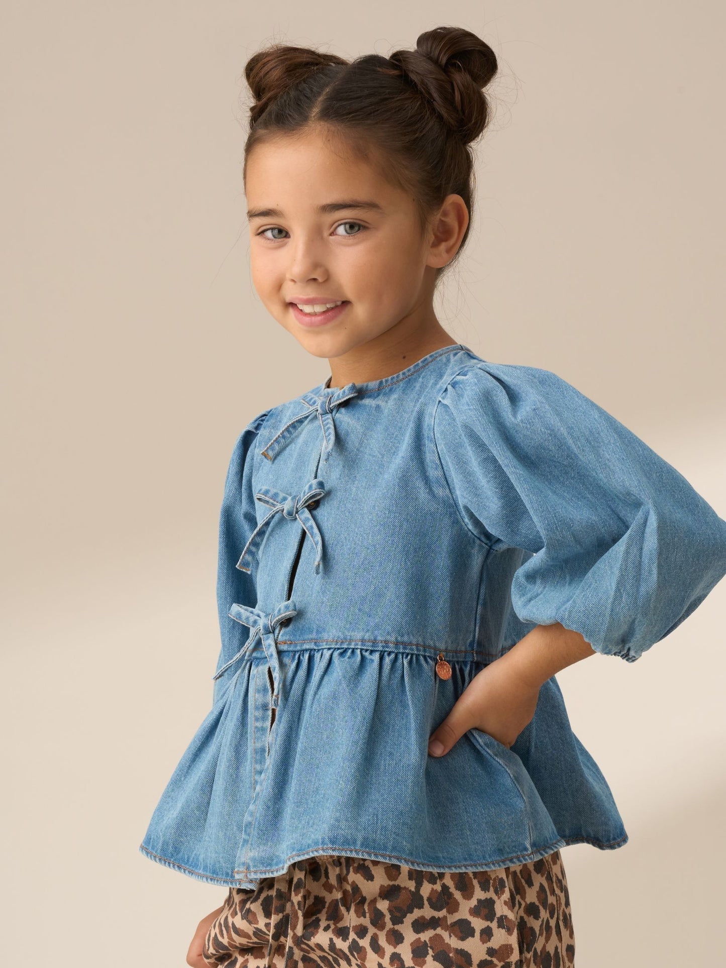 Dsiney Kidz - Angel & Rocket Blue Ria Broderie Tie Front Peplum Blouse image 1