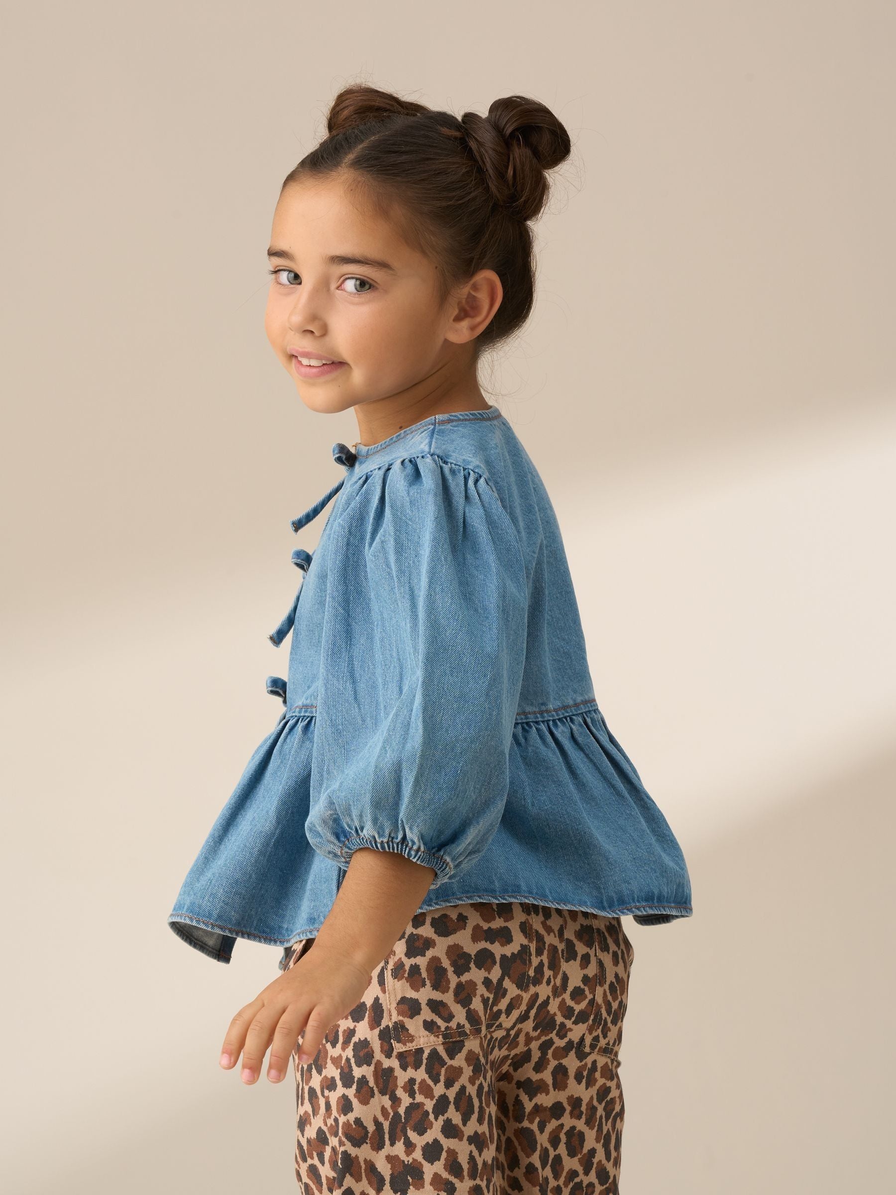 Dsiney Kidz - Angel & Rocket Blue Ria Broderie Tie Front Peplum Blouse image 3