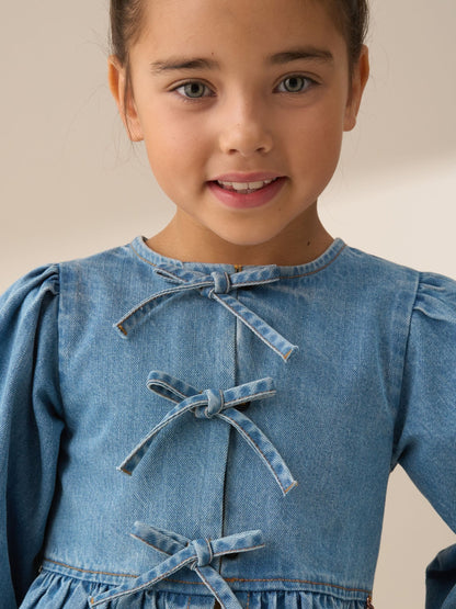 Dsiney Kidz - Angel & Rocket Blue Ria Broderie Tie Front Peplum Blouse image 4