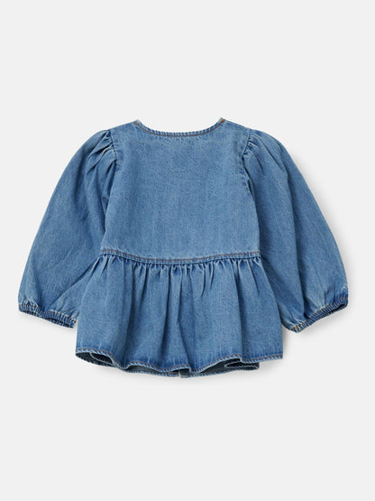 Dsiney Kidz - Angel & Rocket Blue Ria Broderie Tie Front Peplum Blouse image 7