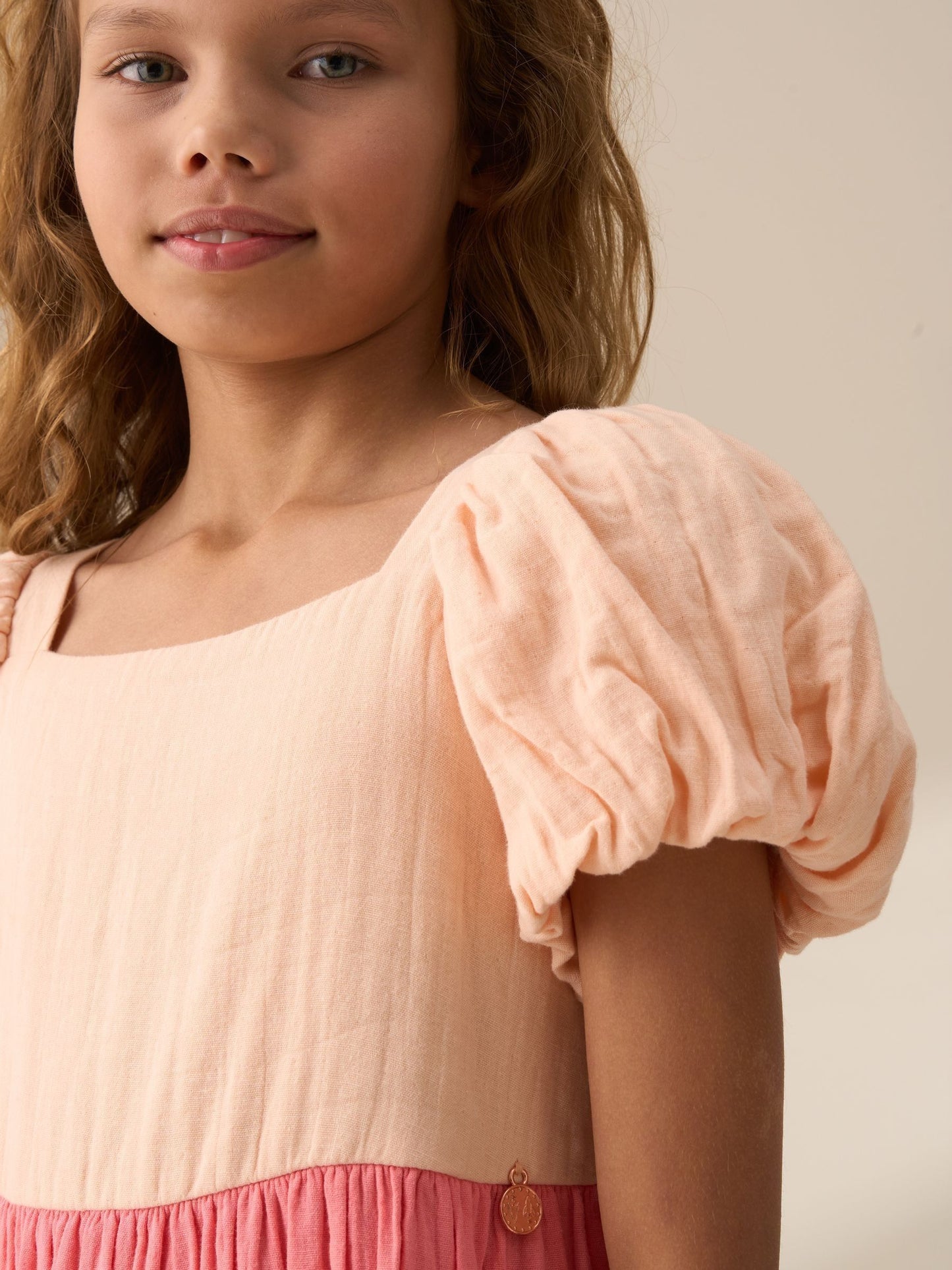 Angel & Rocket Pink Casey Multi Tiered Colourblock 100% Cotton Dress image 4