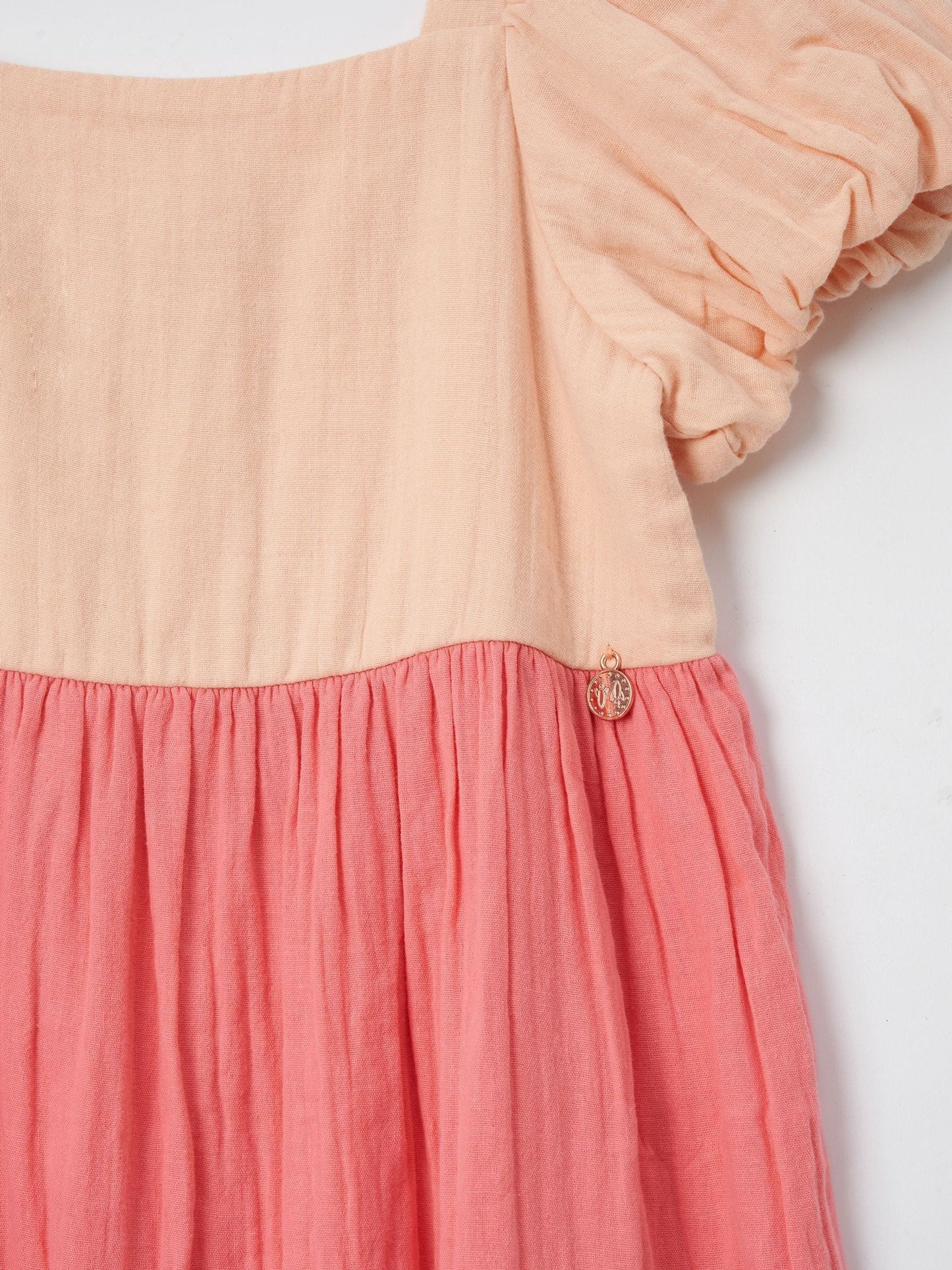 Angel & Rocket Pink Casey Multi Tiered Colourblock 100% Cotton Dress image 8